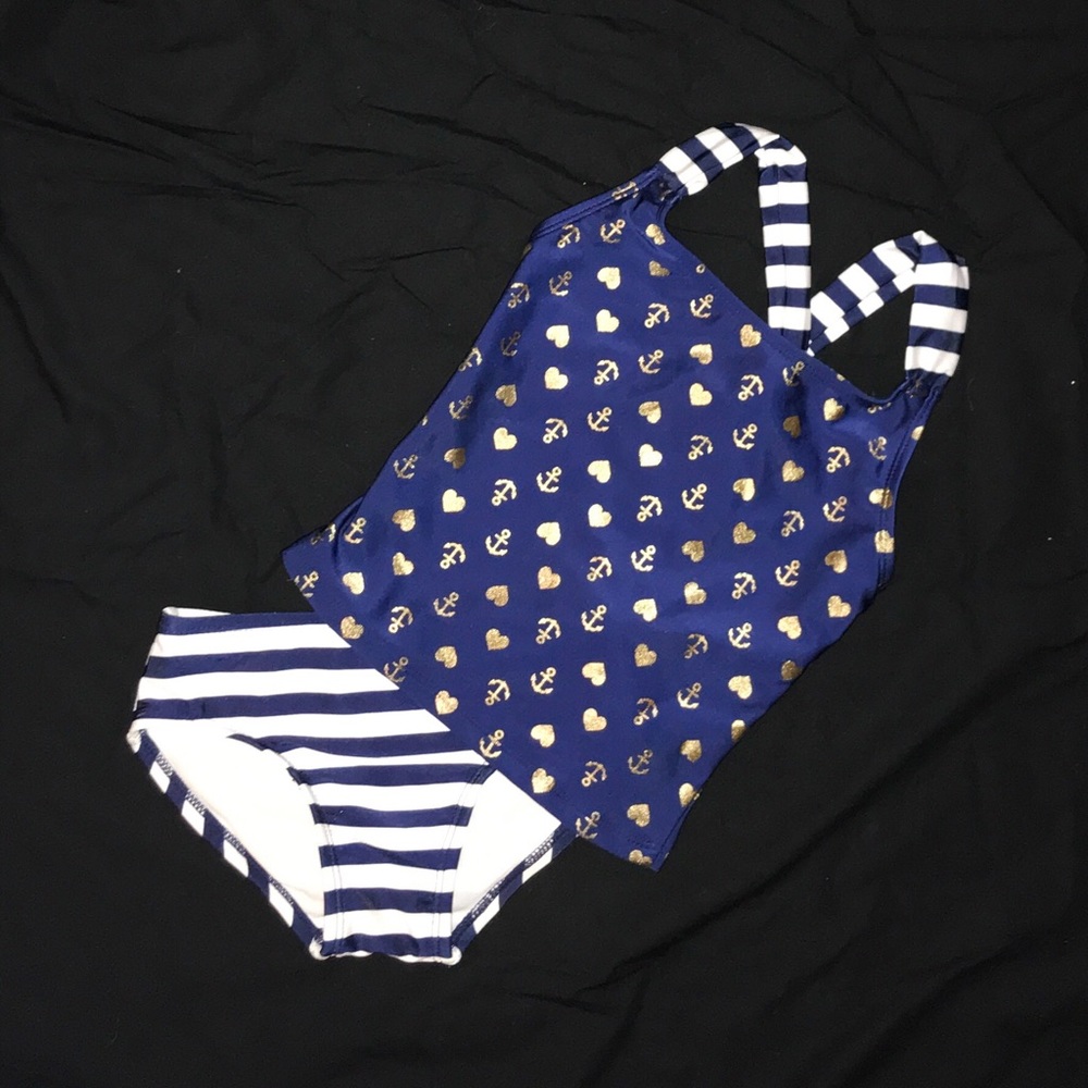 Navy blue anchor swimsuit